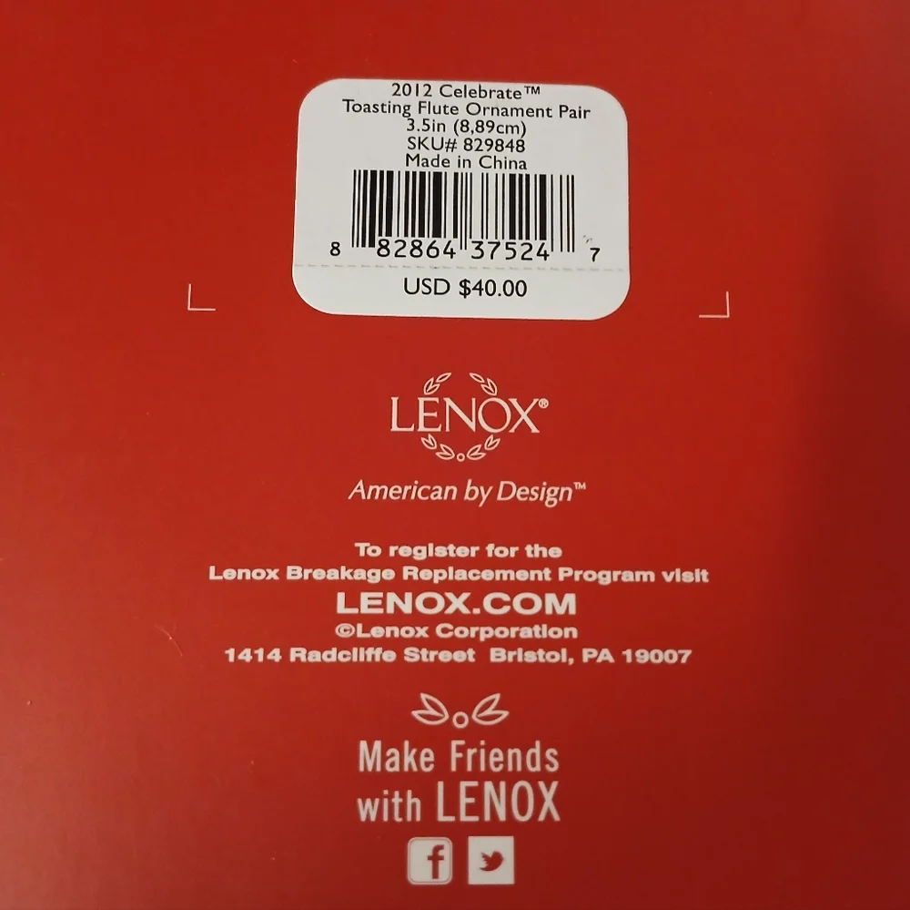 Lenox "2012" Celebrate Ornament - Picture 3 of 5